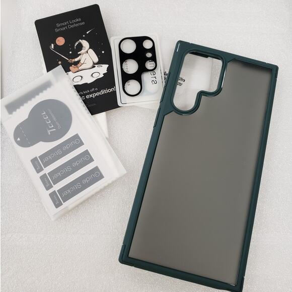 Tocol Phone Case for Samsung Galaxy S22 Ultra. Teal Frosted Matte. Shockproof - Picture 1 of 10